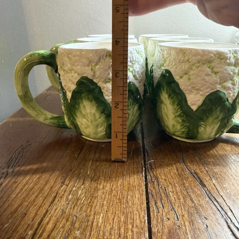 Vintage Papel Ceramic Cauliflower Mugs Set Of 6